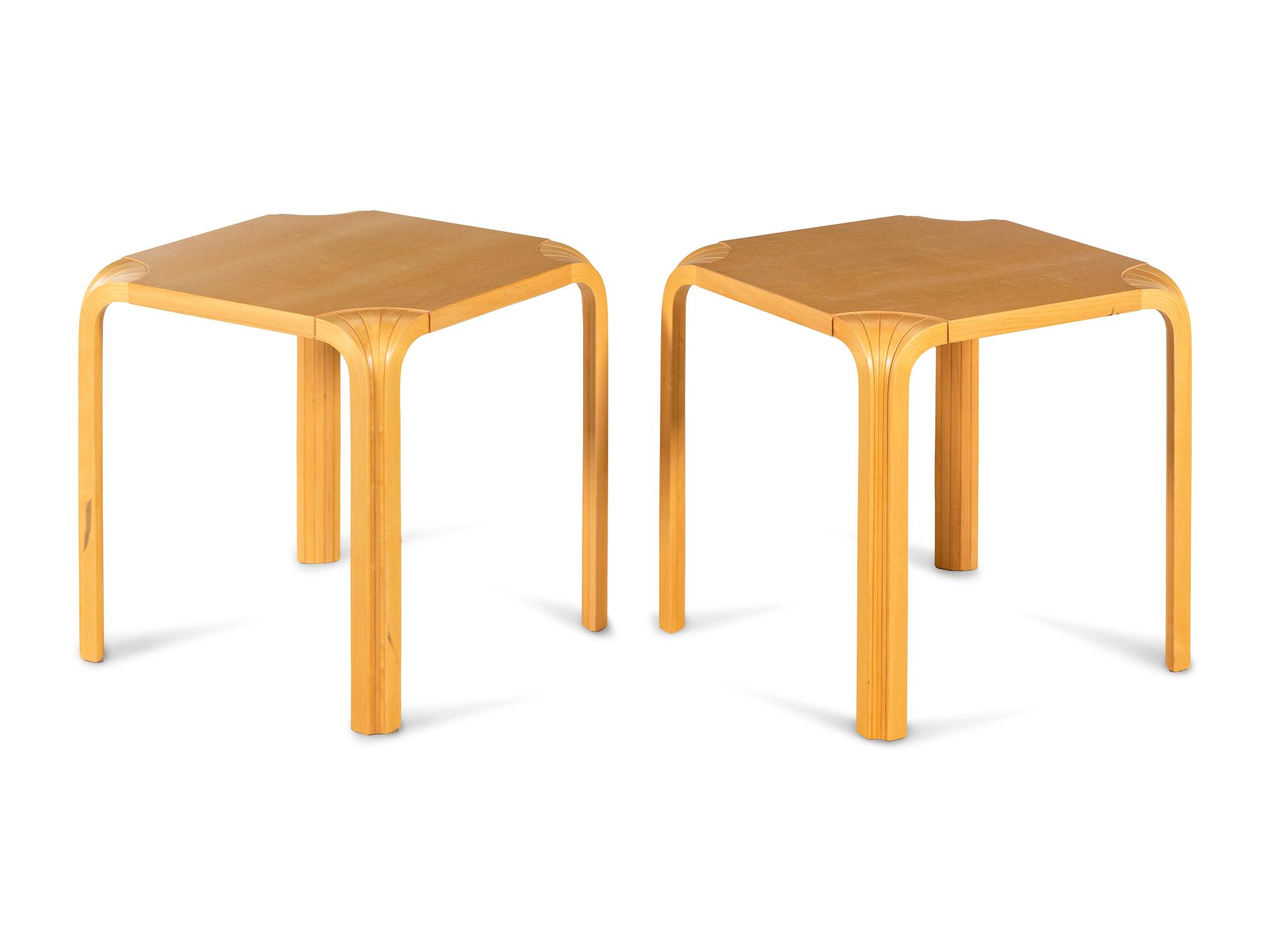 Pair of Fan-Leg Occasional Tables, Artek, Finland