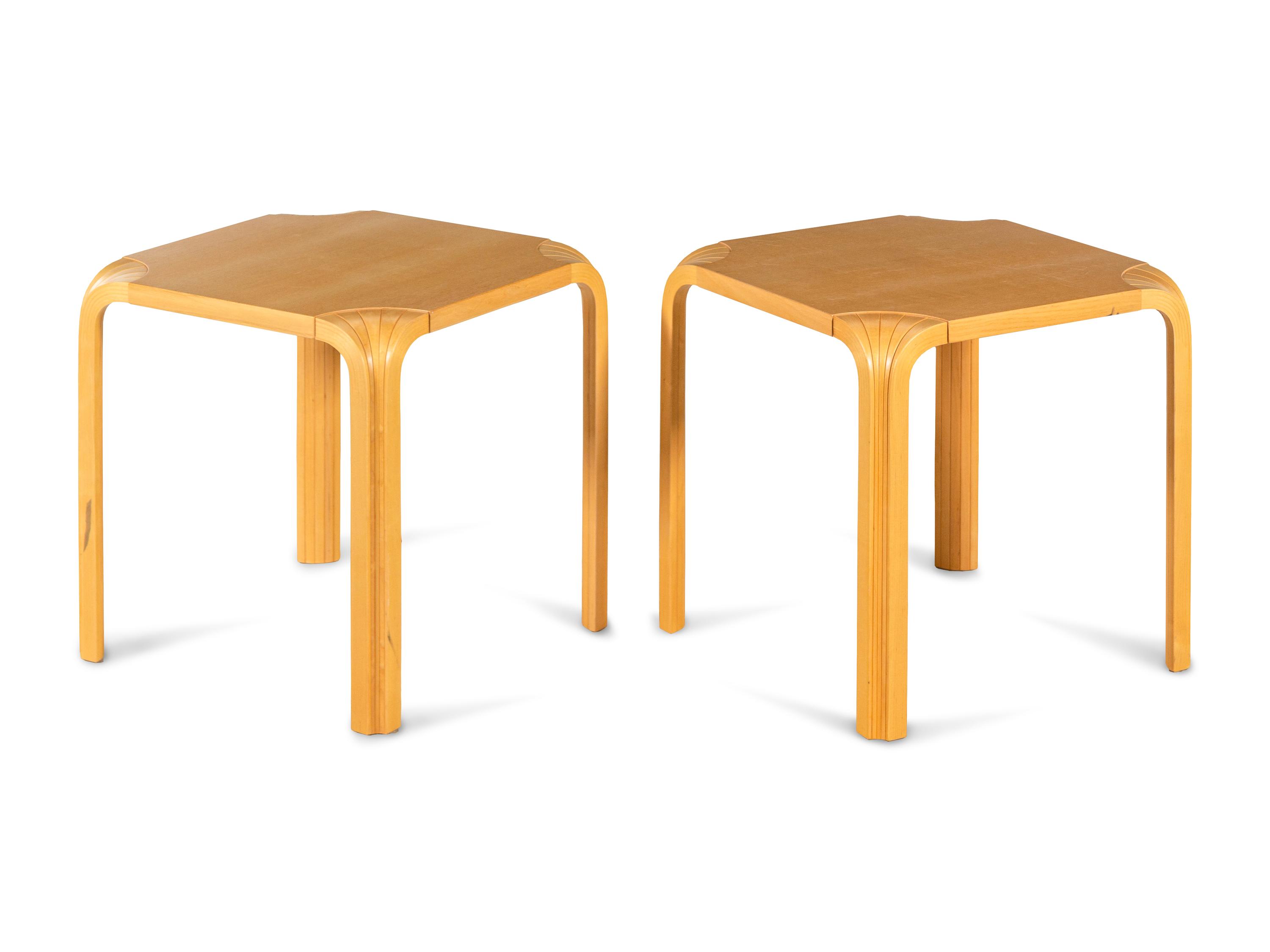 Pair of Fan-Leg Occasional Tables, Artek, Finland
