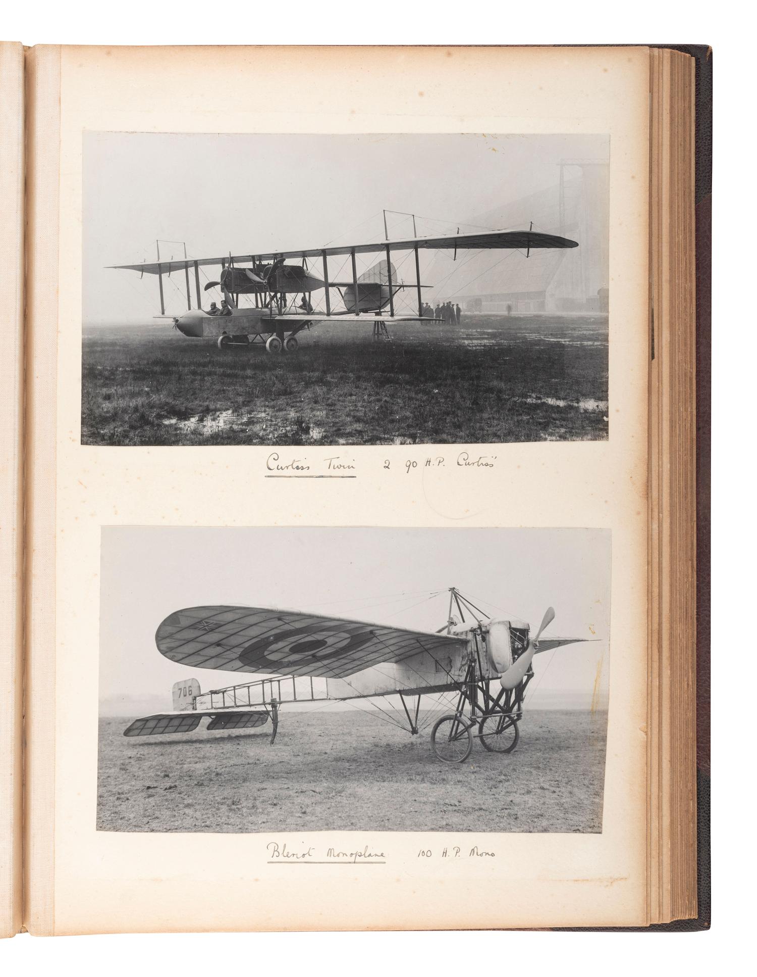 [EARLY PHOTOGRAPHY] -- [AVIATION]. Album containing 42 photographs of British aircraft.