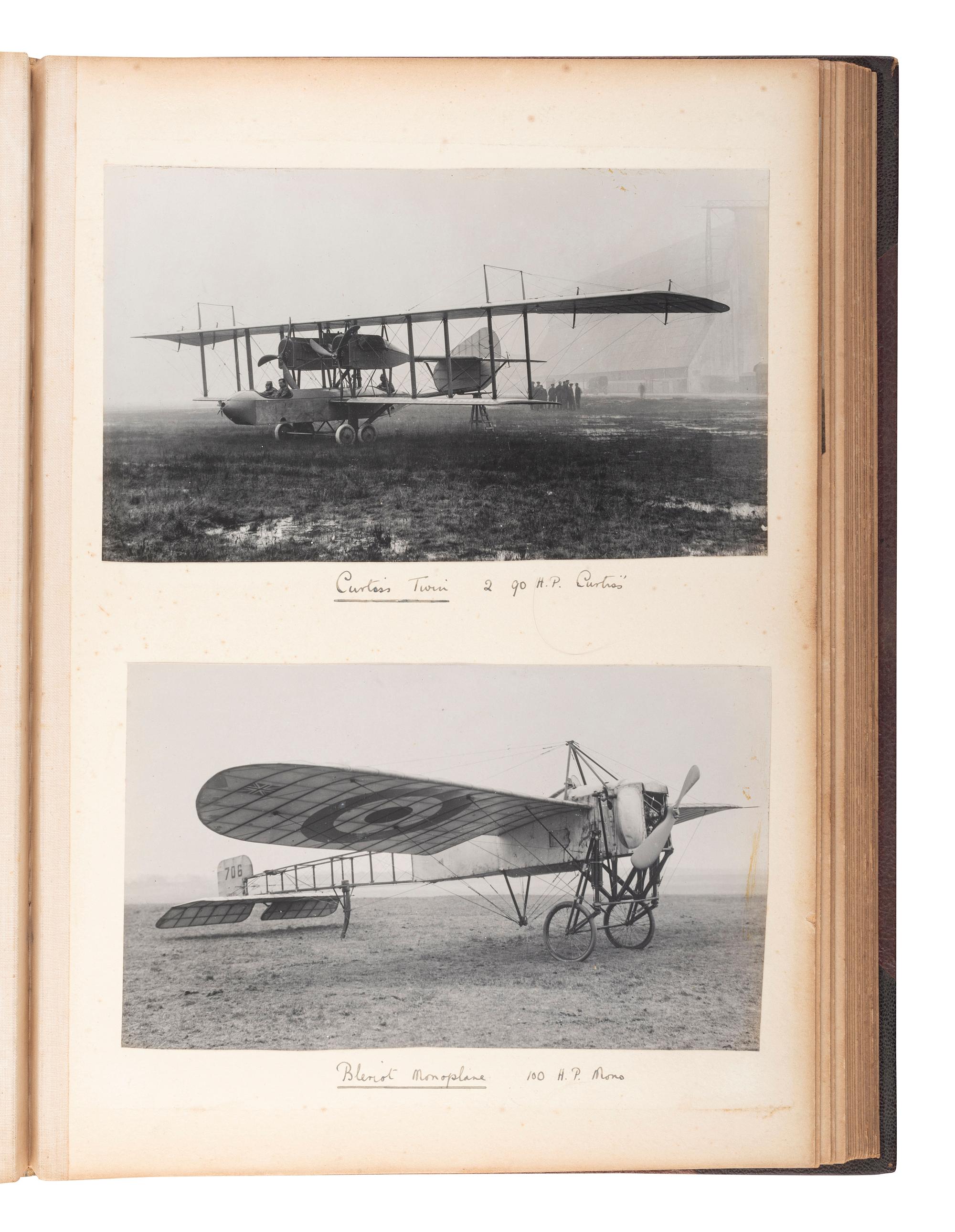 [EARLY PHOTOGRAPHY] -- [AVIATION]. Album containing 42 photographs of British aircraft.