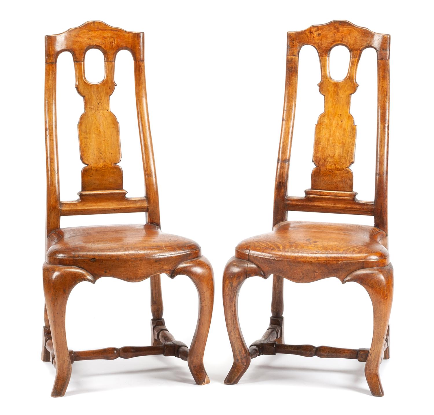 A Pair of Dutch Side Chairs Height 40 1/4 inches. — 18TH/19TH CENTURY