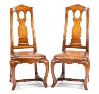 A Pair of Dutch Side Chairs Height 40 1/4 inches. — 18TH/19TH CENTURY