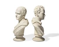 Two Wedgwood Parian Busts of Writers after Edward William Wyon