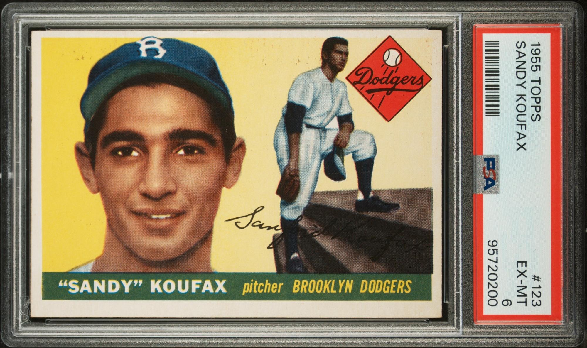 A 1955 Topps Sandy Koufax Rookie Baseball Card No. 123 (PSA 6 EX-MT)
