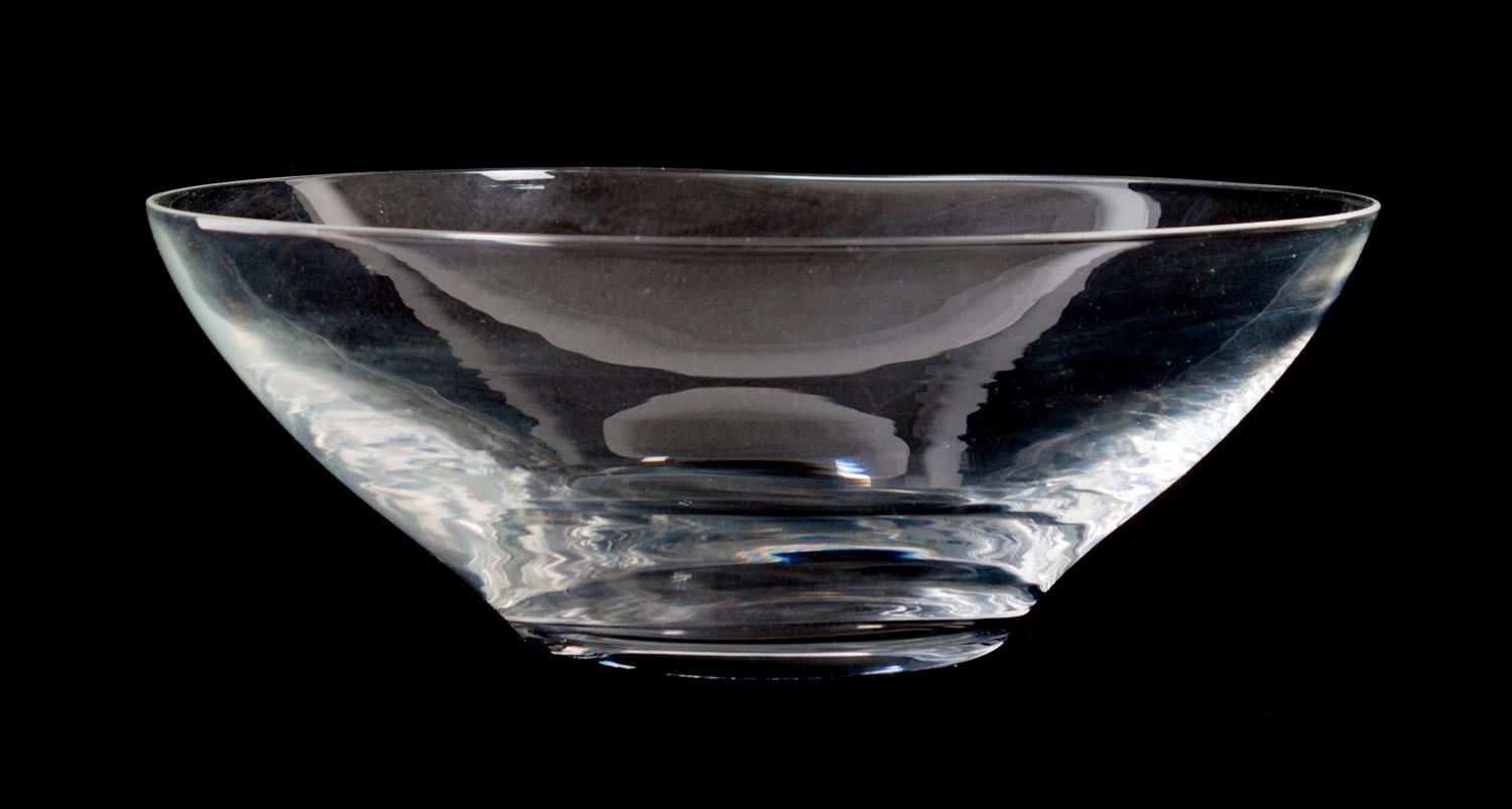 A Tiffany & Co. Glass Center Bowl Height 4 1/2 x diameter 12 inches. — 20TH CENTURY