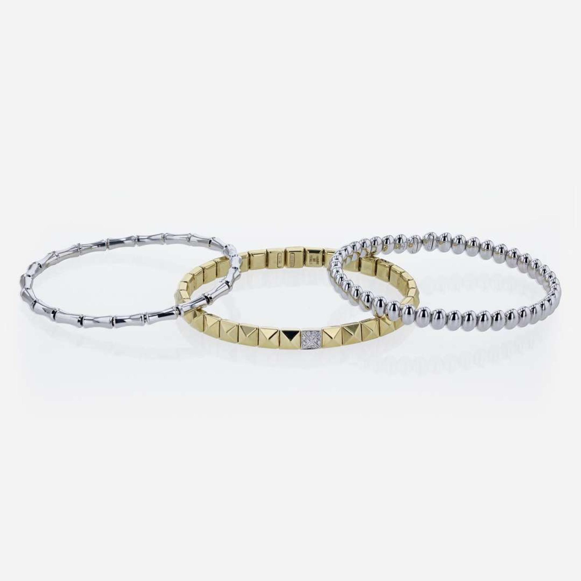Set of Three 18K Gold Flexible Bracelets