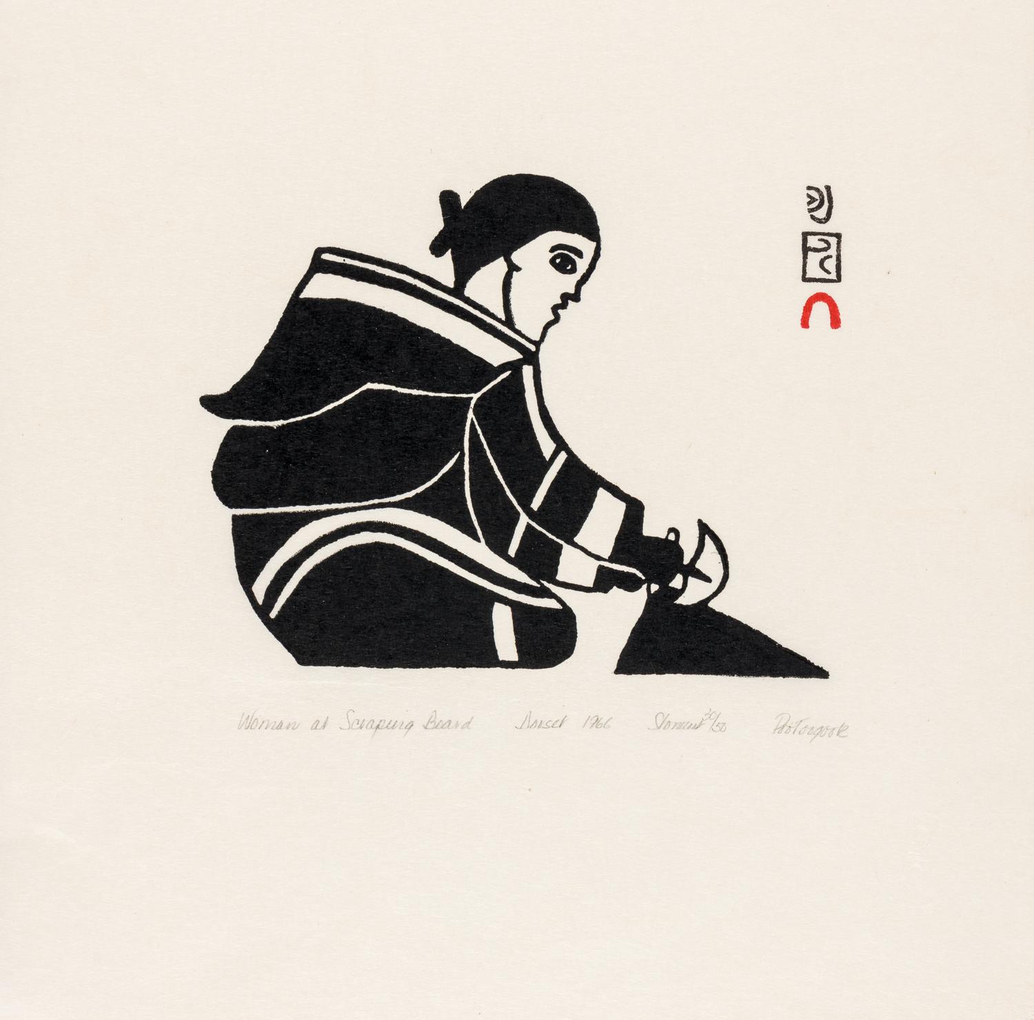 Woman at Scraping Board