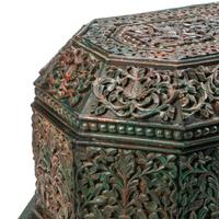 A Large Spanish Renaissance Style Carved and Painted Coffer