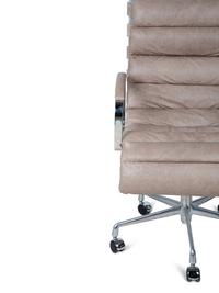 A Contemporary Chrome and Leather Swivel Desk Chair — 20TH CENTURY