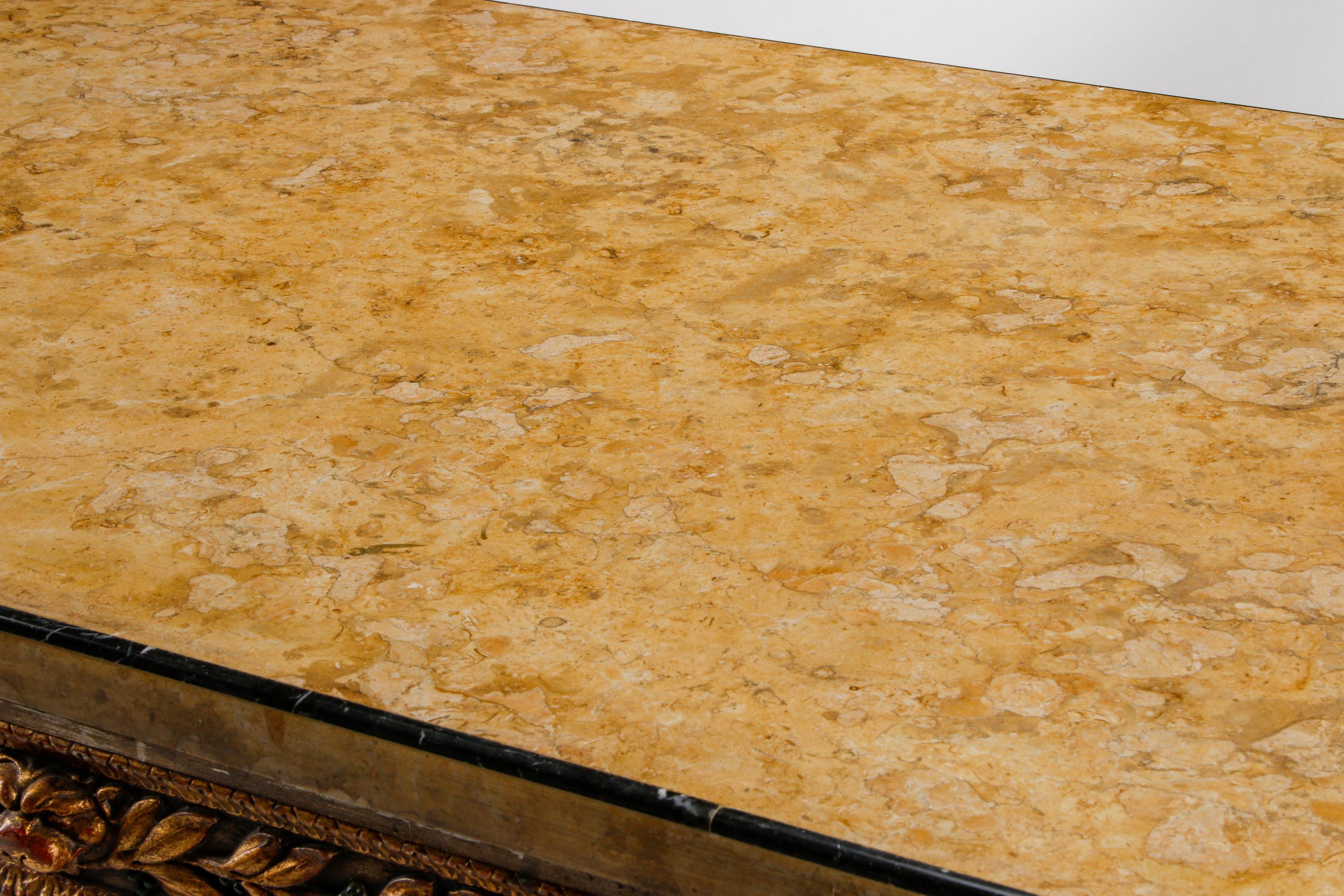 An Italian Neoclassical Giltwood Marble-Top Center Table