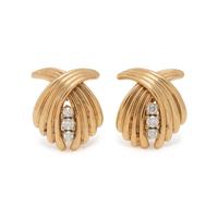 YELLOW GOLD AND DIAMOND EARCLIPS