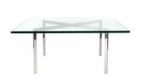 A Ludwig Mies Van Der Rohe Steel and Glass Barcelona Table