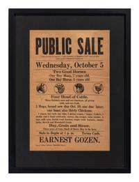 A Printed Auction Broadside