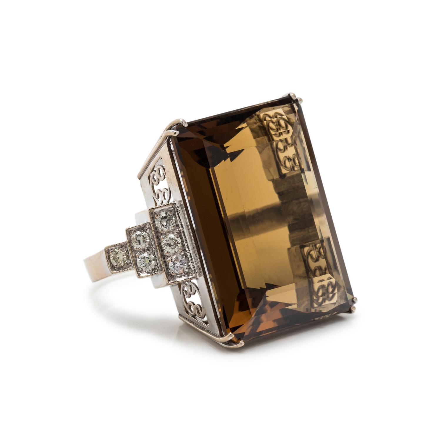 CITRINE AND DIAMOND RING