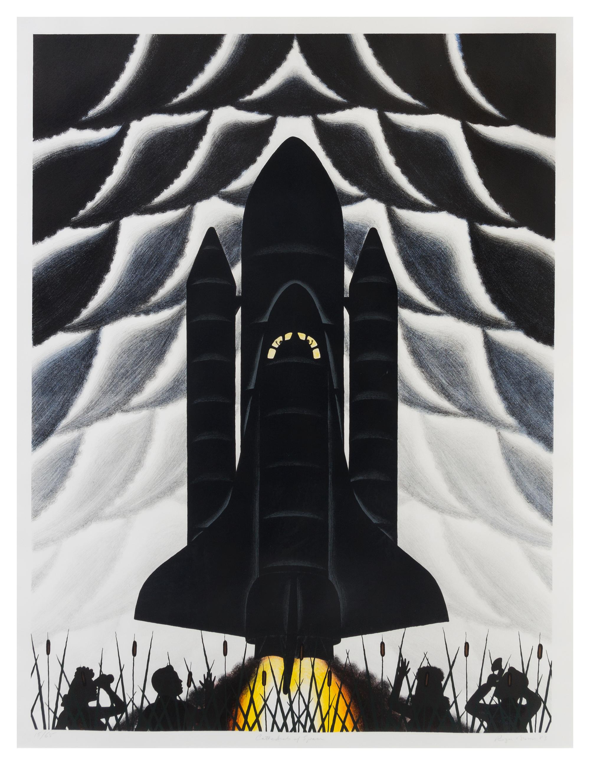 Roger Brown, (American, 1943-1997), Cathedrals in Space, 1983