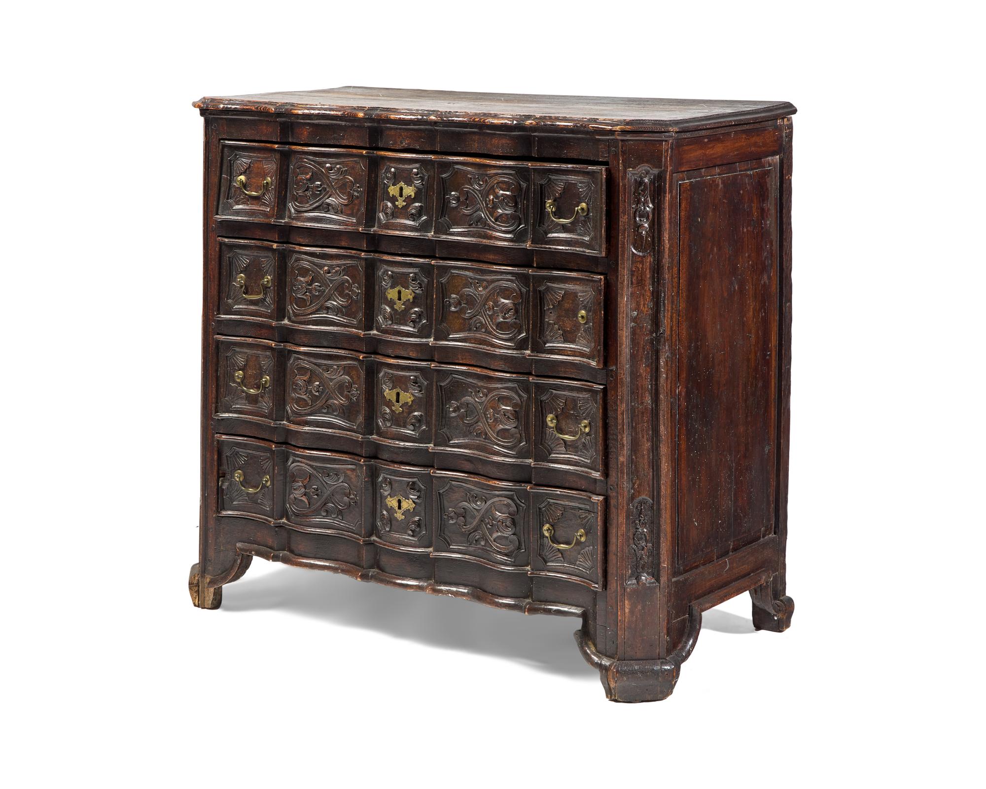 An Indo-Portuguese Hardwood Chest of Drawers
