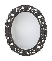 A Carved and Stained Pine Baroque Style Hall Mirror