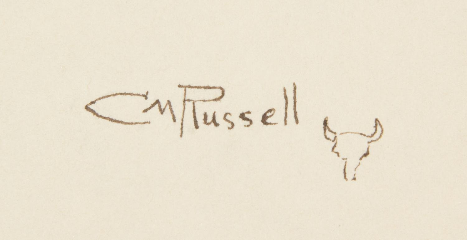 [RUSSELL, Charles Marion, his copy]. -- PAINE, Albert Bigelow. Mark Twain, A Biography. 1912. SIGNED WITH A DRAWING BY RUSSELL.