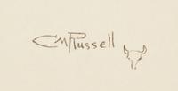 [RUSSELL, Charles Marion, his copy]. -- PAINE, Albert Bigelow. Mark Twain, A Biography. 1912. SIGNED WITH A DRAWING BY RUSSELL.