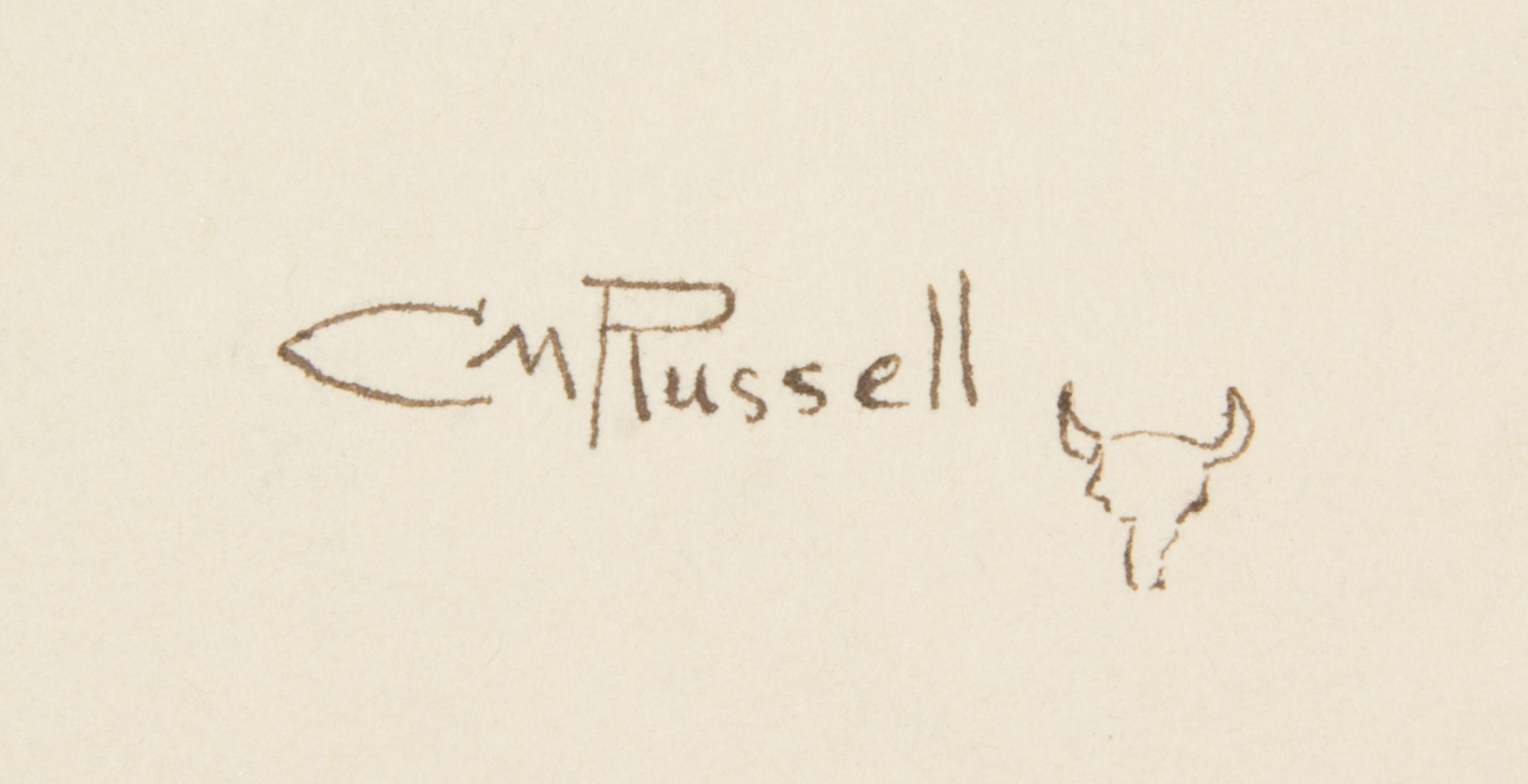[RUSSELL, Charles Marion, his copy]. -- PAINE, Albert Bigelow. Mark Twain, A Biography. 1912. SIGNED WITH A DRAWING BY RUSSELL.
