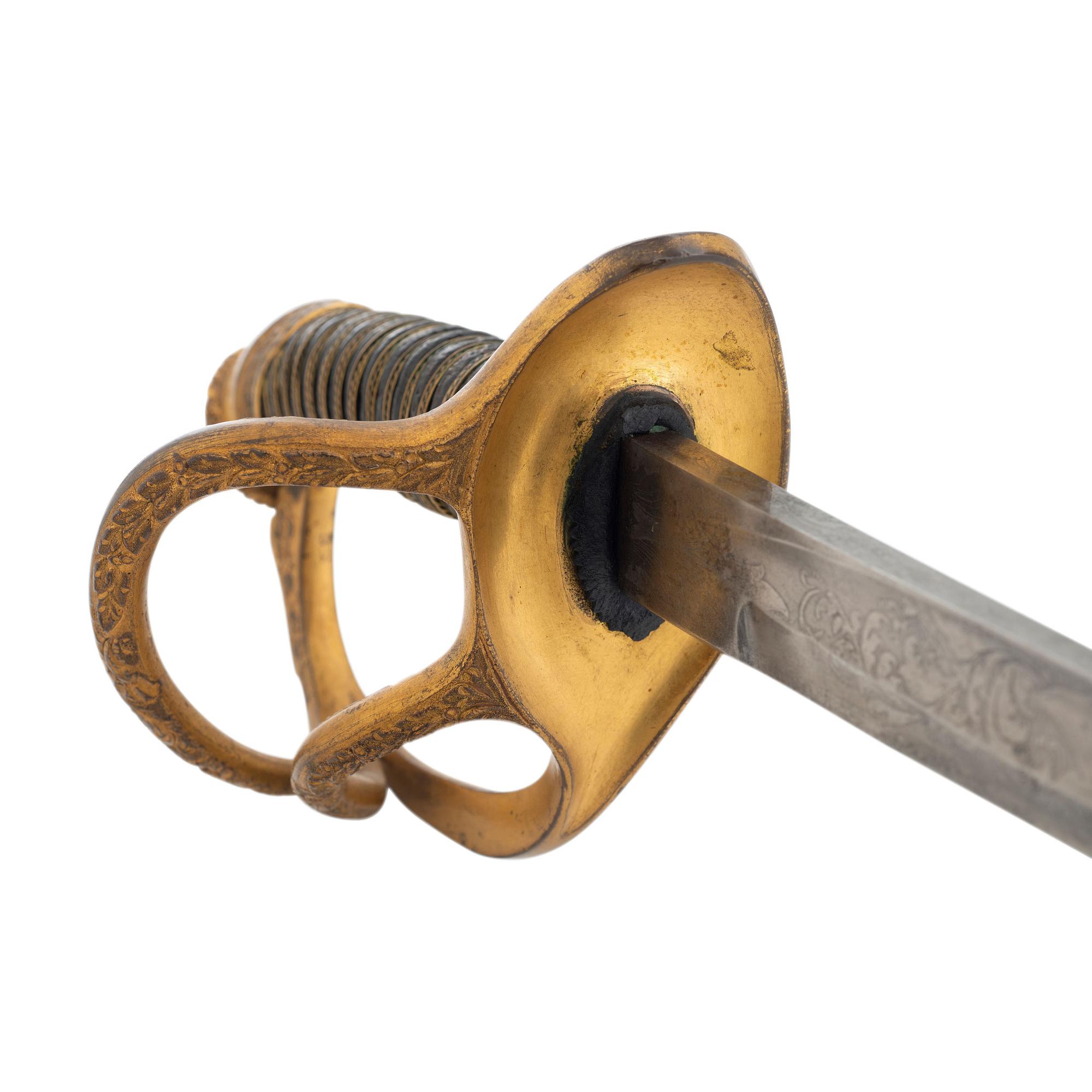 Sauerbier Cavalry Officers' Saber with Etched Blade Presentation to Lieutenant Sullivan 9th PA Cavalry - KIA at Tomkinsville, KY - Fighting John Hunt Morgan's Men