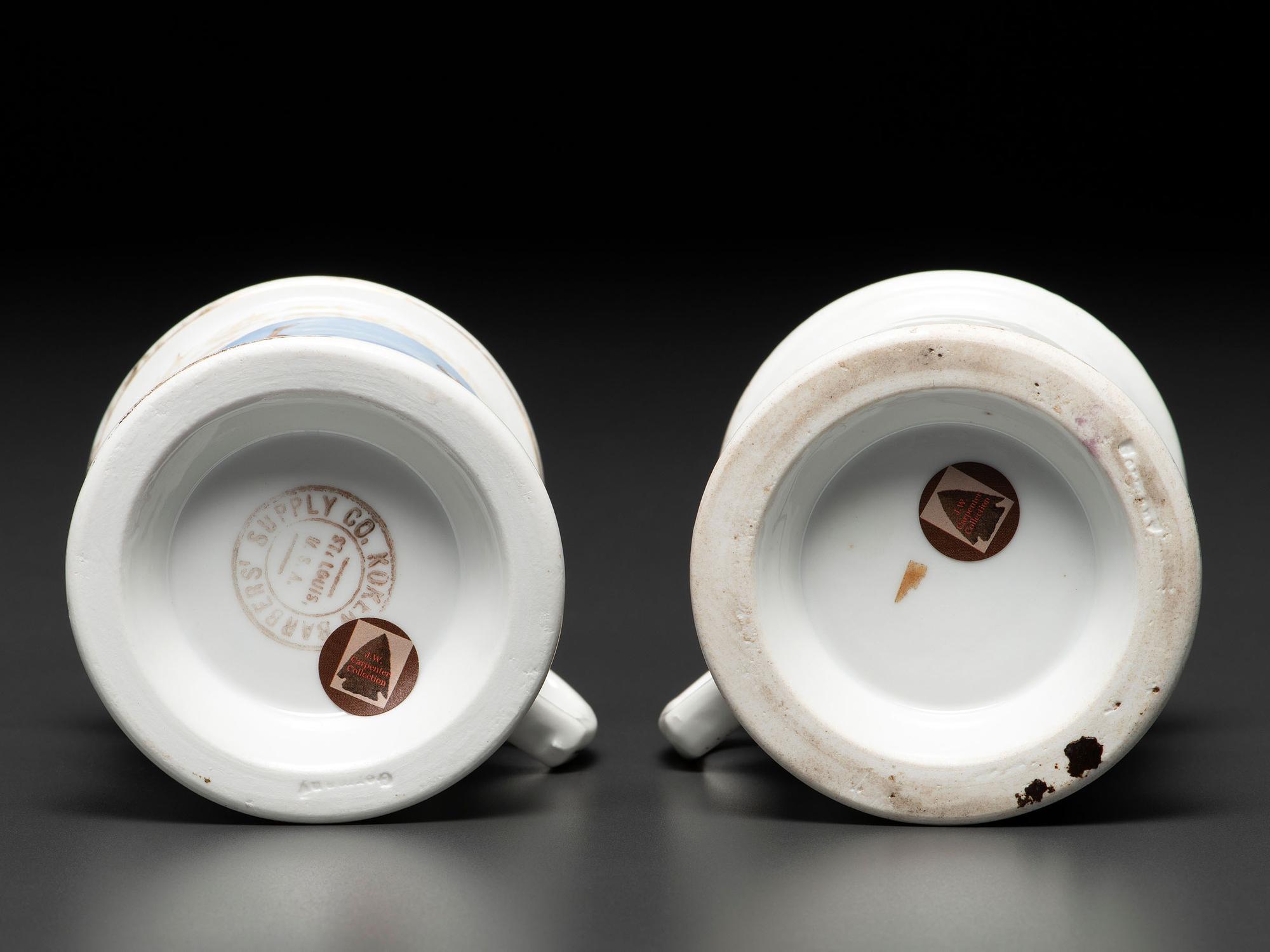 Two Cowboy's Porcelain Occupational Shaving Mugs