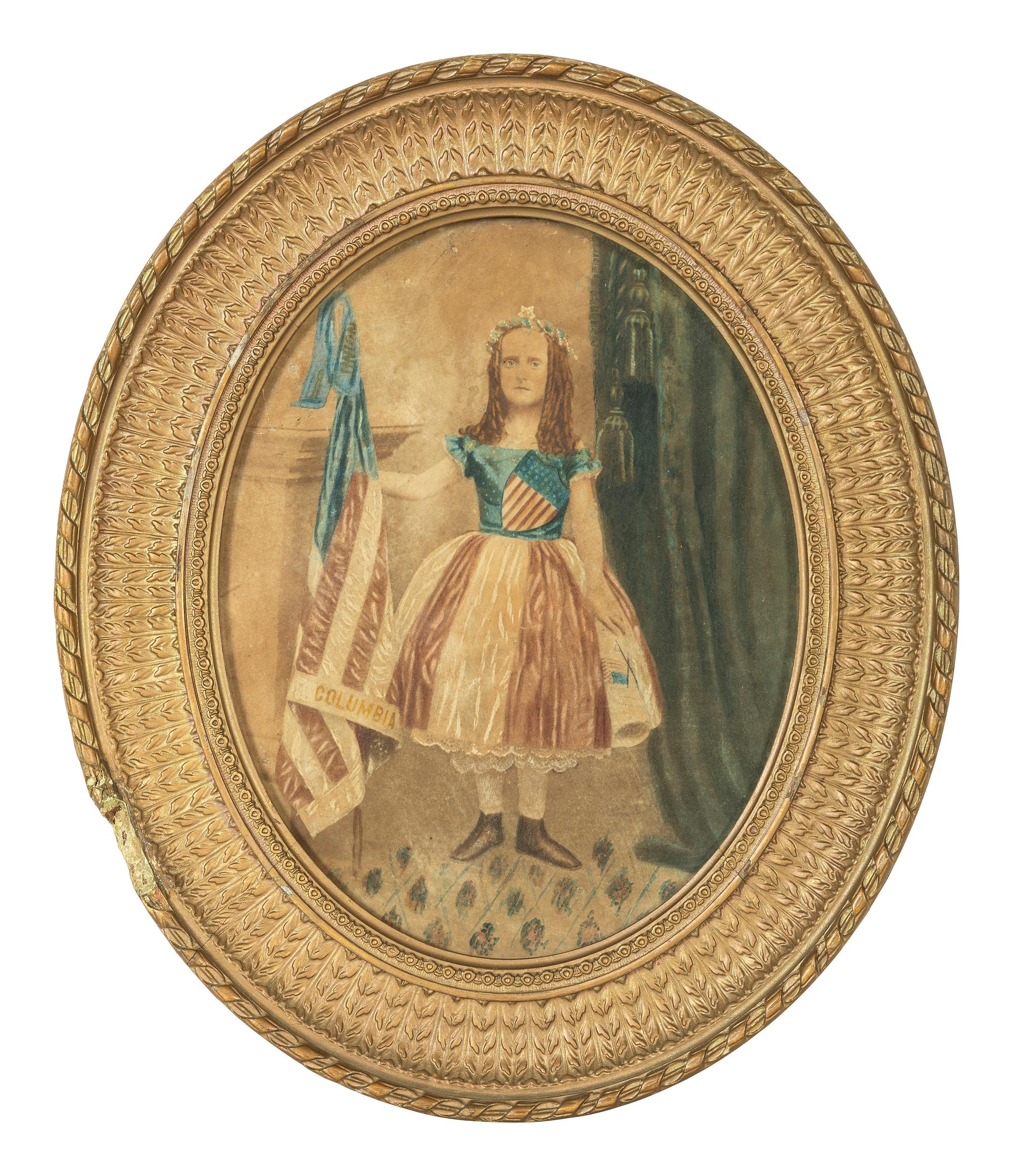 [CIVIL WAR]. Hand-colored albumen photograph of a vivandiere.