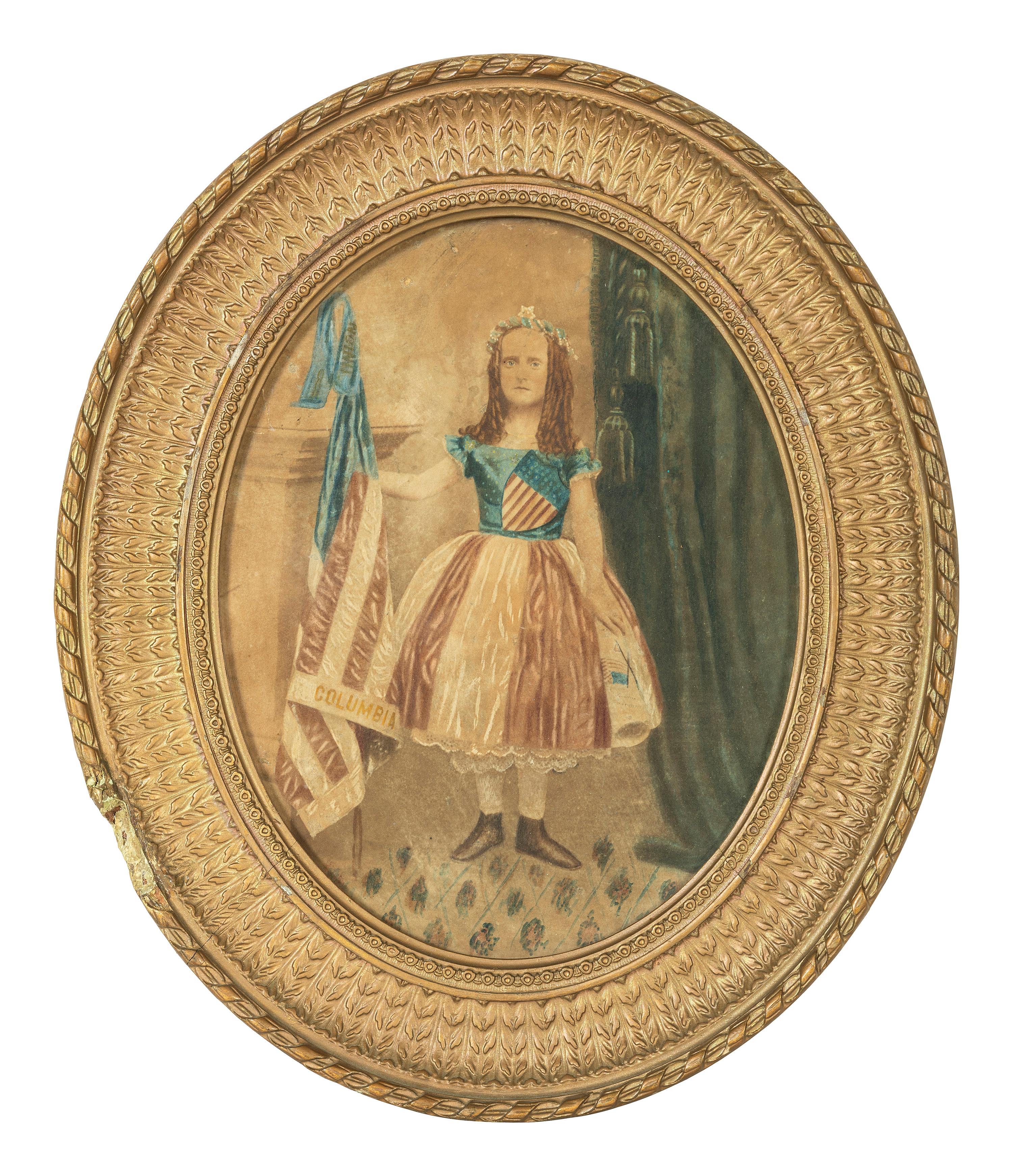 [CIVIL WAR]. Hand-colored albumen photograph of a vivandiere.