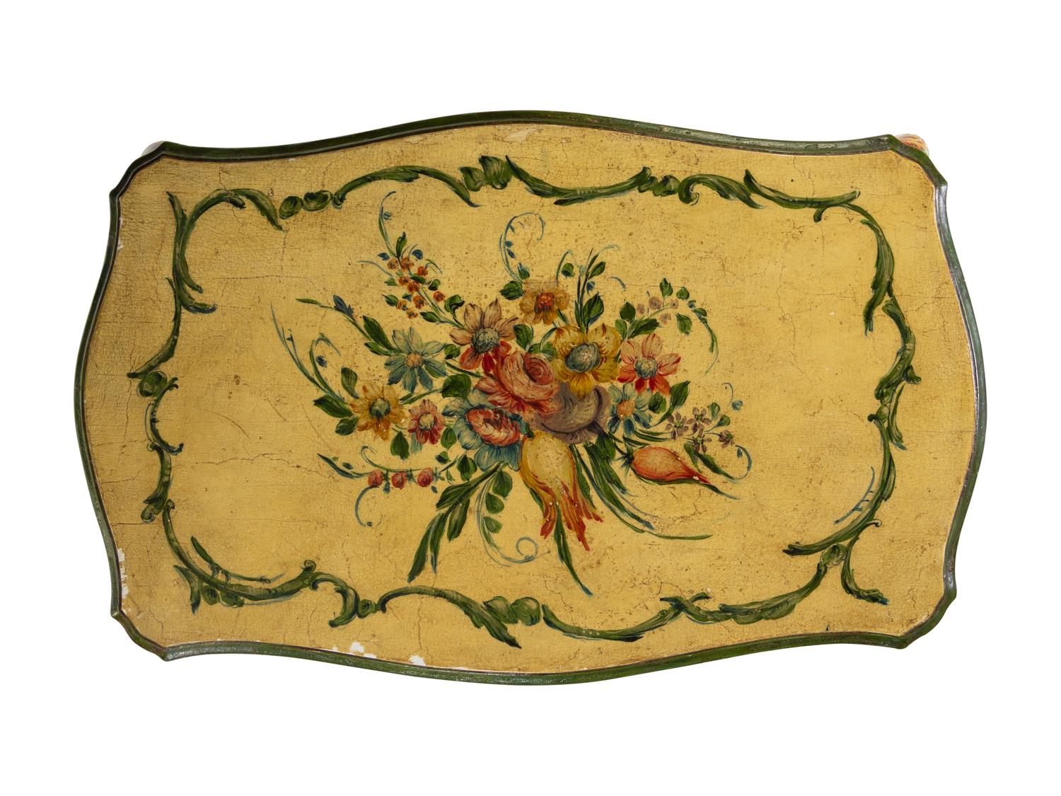 A Venetian Polychrome Decorated Low Table