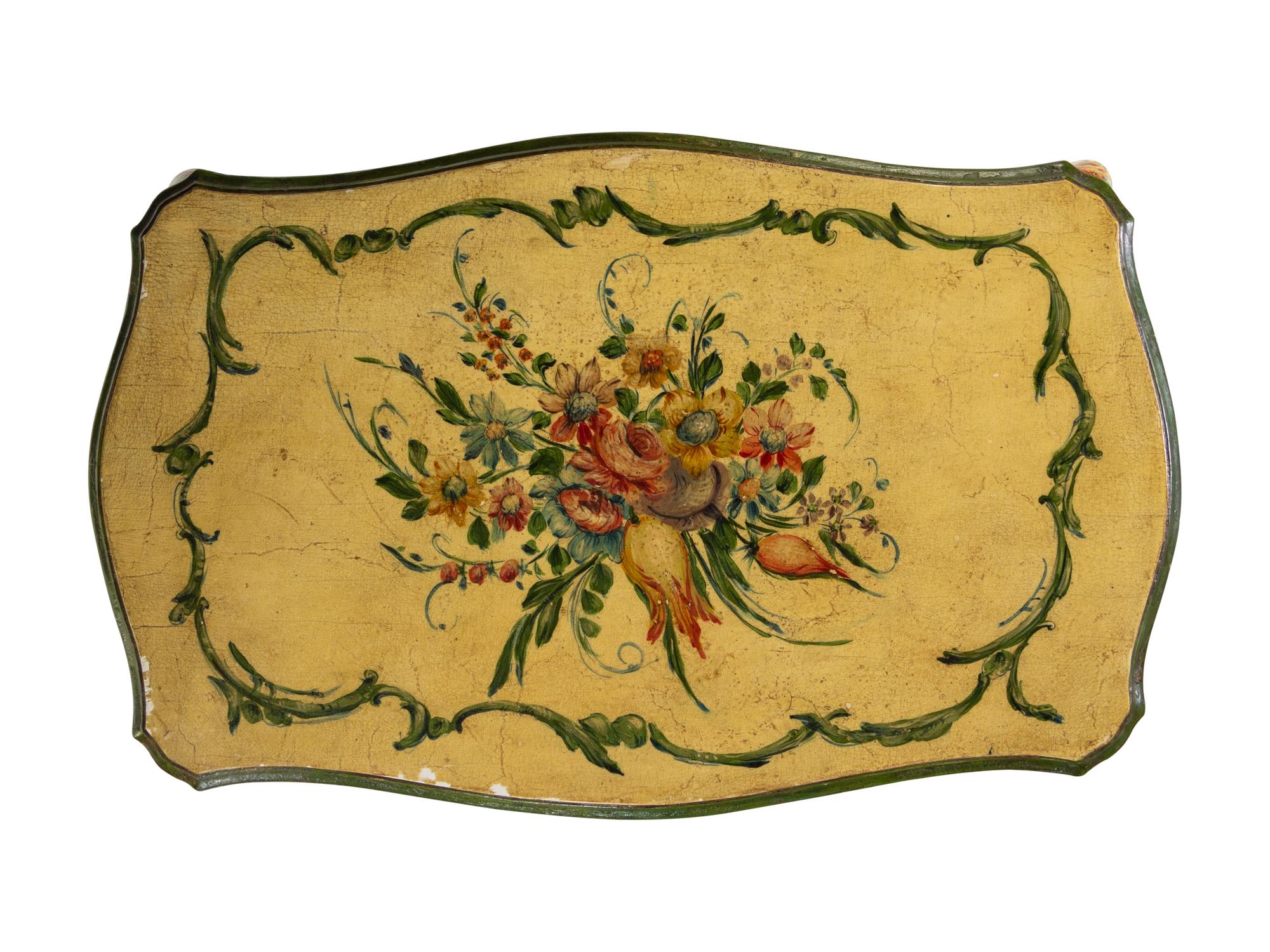 A Venetian Polychrome Decorated Low Table
