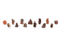 13 Japanese Wood and Horn Carvings