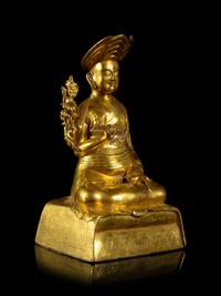 A Sino-Tibetan Gilt Bronze Figure