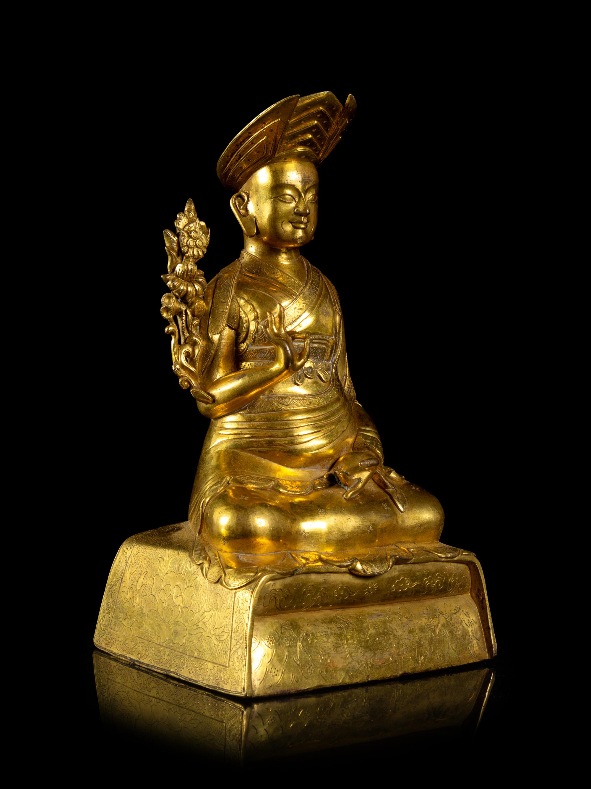 A Sino-Tibetan Gilt Bronze Figure