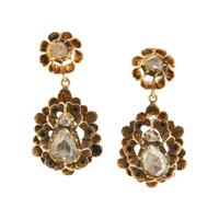 GEORGIAN, DIAMOND, YELLOW GOLD, AND GOLD-FILLED EARRINGS