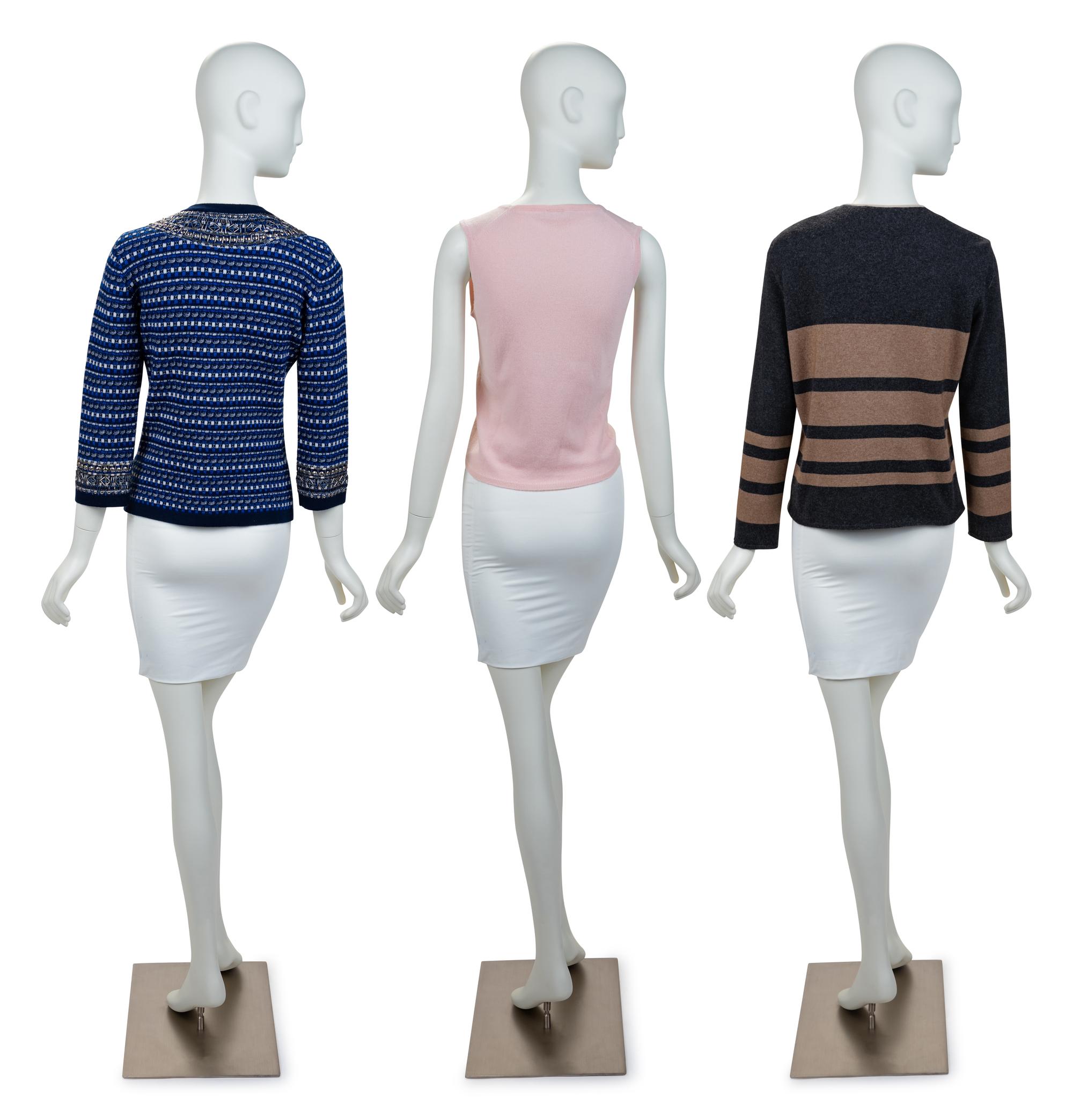 Four Designer Knit Items: Three Chanel, One Oscar de la Renta, 2000-10s