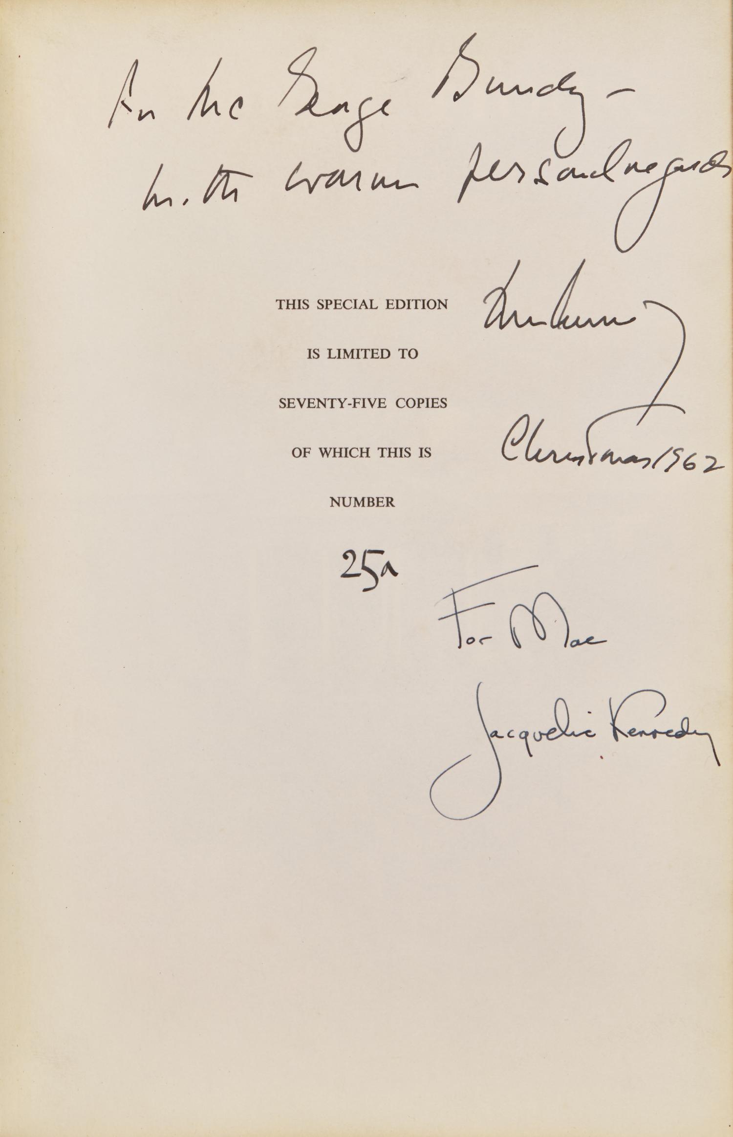 [Presidential] Kennedy, John F., and Jackie Kennedy. The White House An Historic Guide