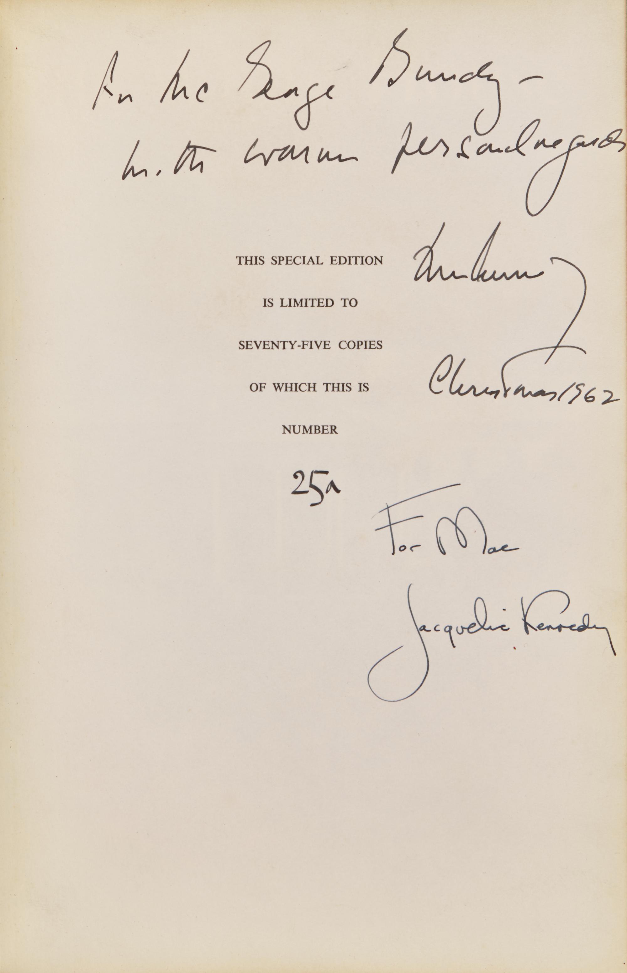 [Presidential] Kennedy, John F., and Jackie Kennedy. The White House An Historic Guide