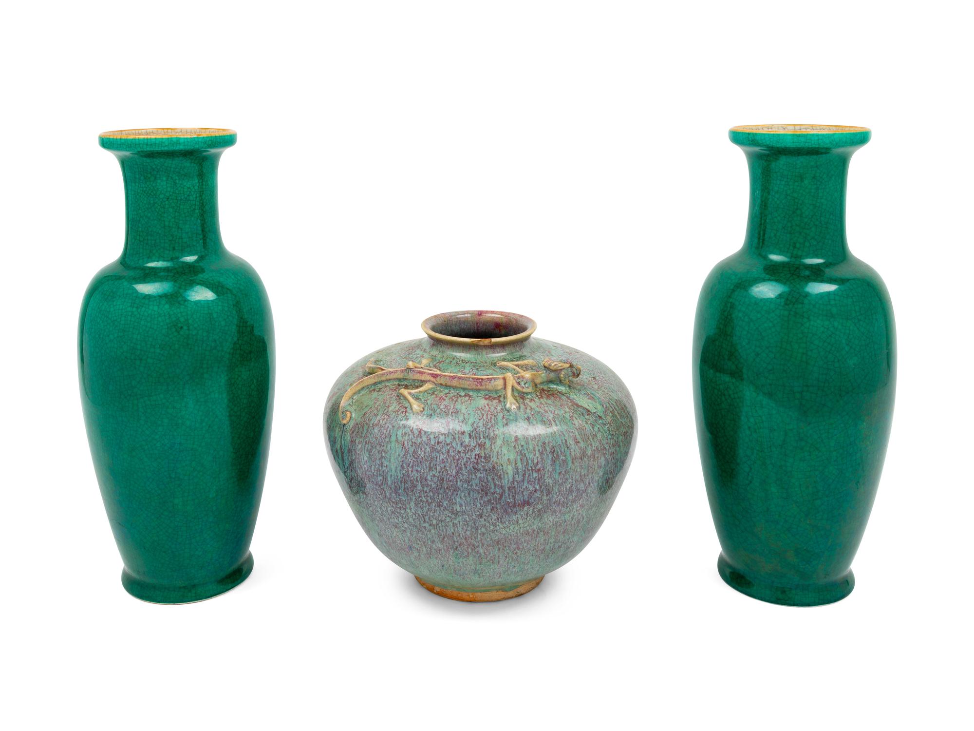 A Group of Three Chinese Porcelain Vases