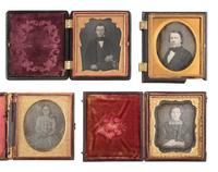 [EARLY PHOTOGRAPHY]. 18 sixth plate daguerreotypes of adolescent males and females.
