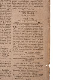 [SLAVERY & ABOLITION]. Alexandria Daily Gazette, Commercial & Political. Vol. XII, No. 3676. Alexandria, VA, 18 June 1812.