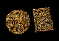 Two Chinese Gilt Wood Panels