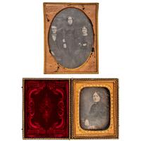 [EARLY PHOTOGRAPHY - PORTRAITURE]. Large collection of daguerreotype, ambrotype, and tintype portraits of men, women, and children, including: