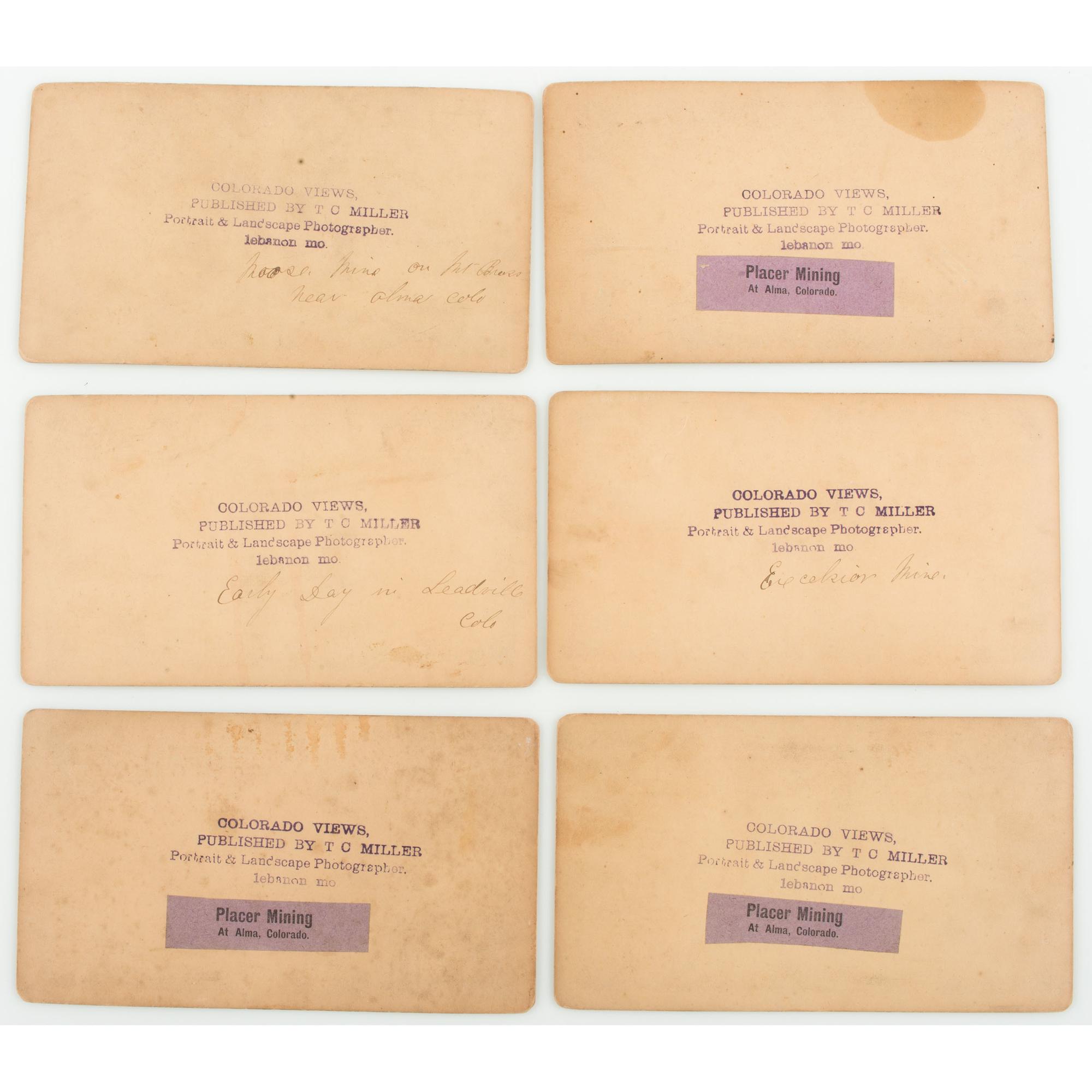 Colorado Stereoviews by T.C. Miller, Featuring Exceptional Images of of Miners and Mining Operations