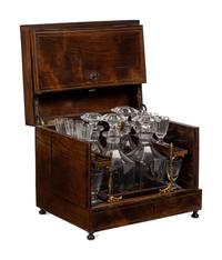 A French Mahogany and Brass Mounted Cave à Liqueur