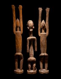 Three Dogan Wood Figures
