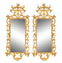 A Pair of George III Carved Giltwood Pier Mirrors