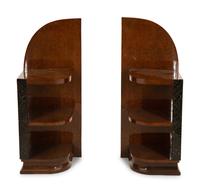 A Pair of French Art Deco Amboyna Nightstands — Circa 1940