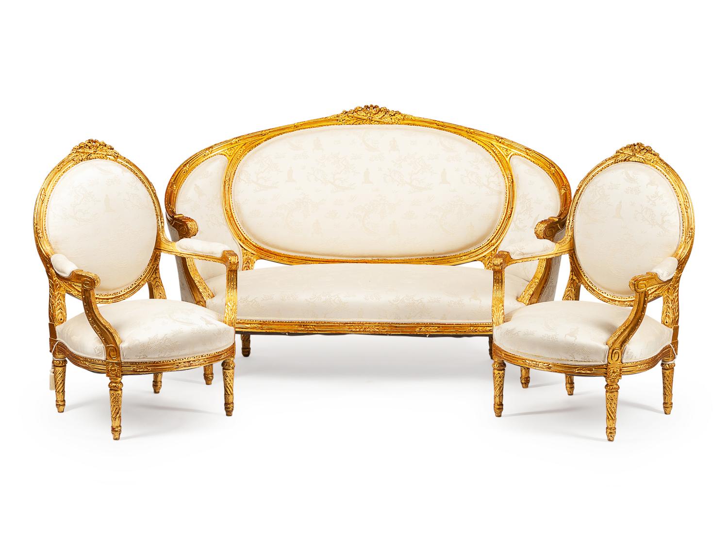 A Louis XVI Giltwood Salon Suite