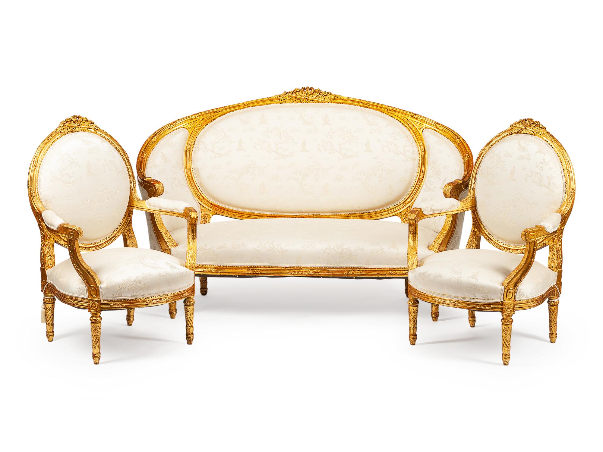 A Louis XVI Giltwood Salon Suite