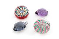A Collection of Glass Paperweights Diameter of largest 2 3/4 inches. — LATE 20TH CENTURY
